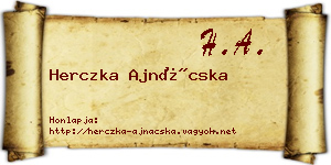 Herczka Ajnácska névjegykártya
